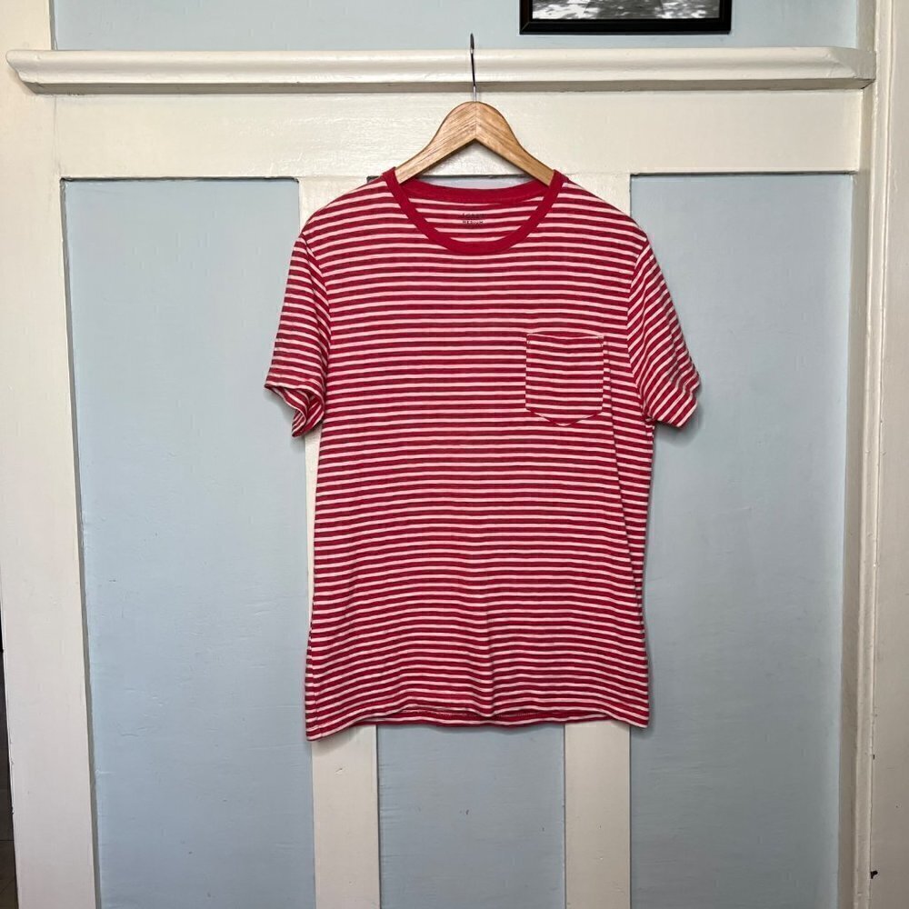 J. Crew Red & White Stripe T-Shirt